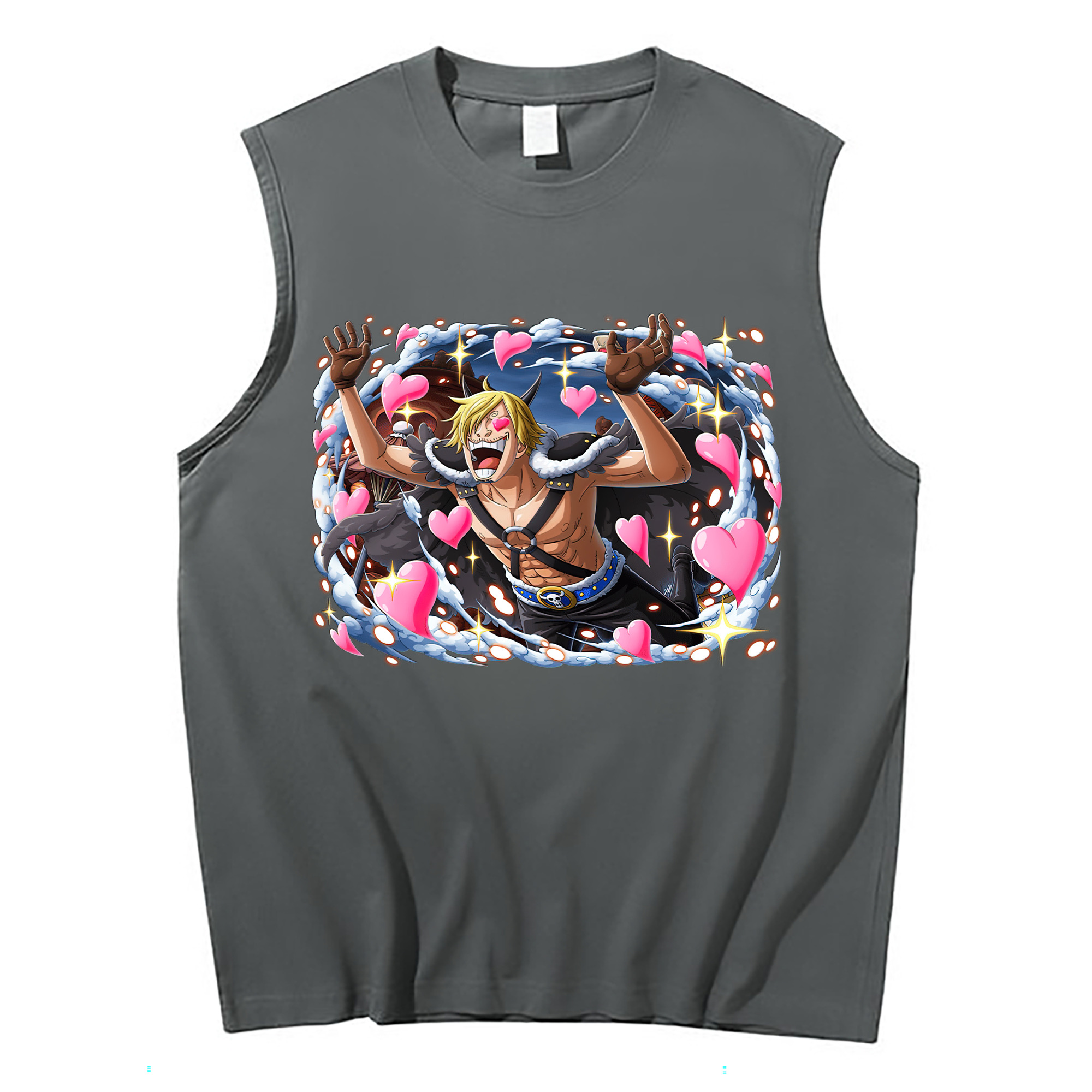 （画像用） ワンピース サンジ ONE PIECE Sanji コットン100％タンクトップ（フロントプリント）
